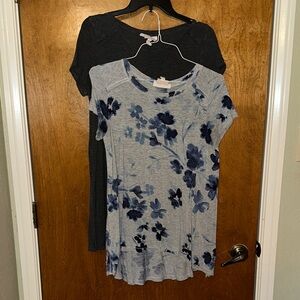Jessica Simpson Lot of 2 Nursing Tops Blue and Gray T-Shirt
